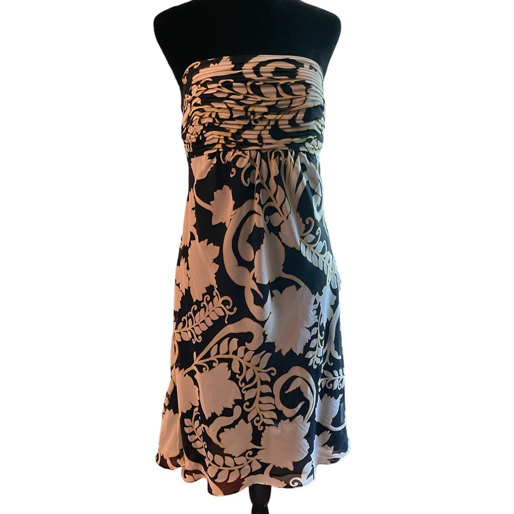 Ann Taylor‎ strapless silk floral dress, size 6